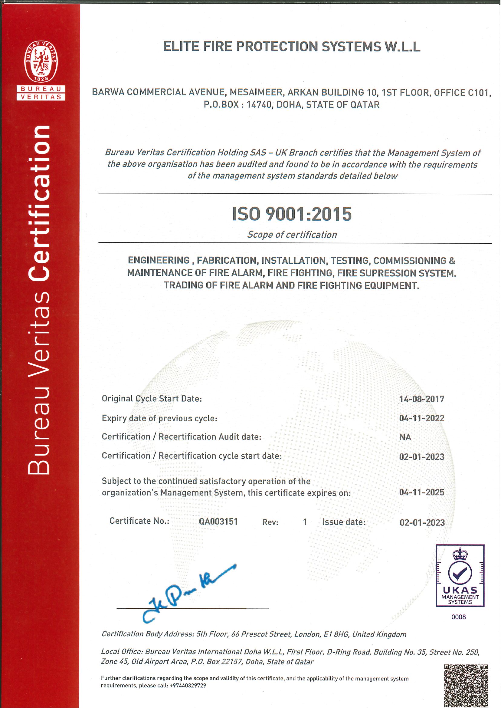 ISO 9001:2015 Certification for QMS